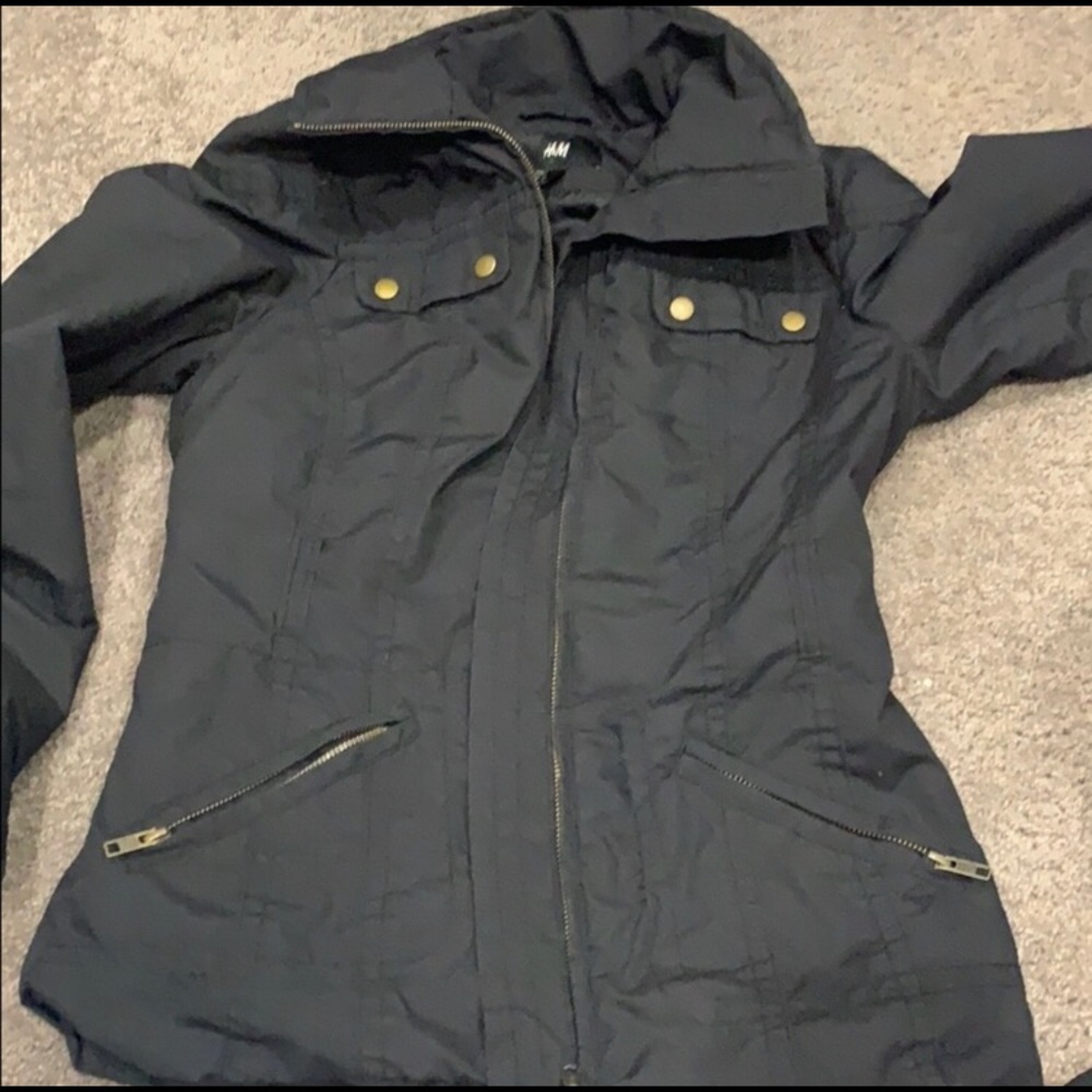 Black fitted H & M cargo jacket. True to size.